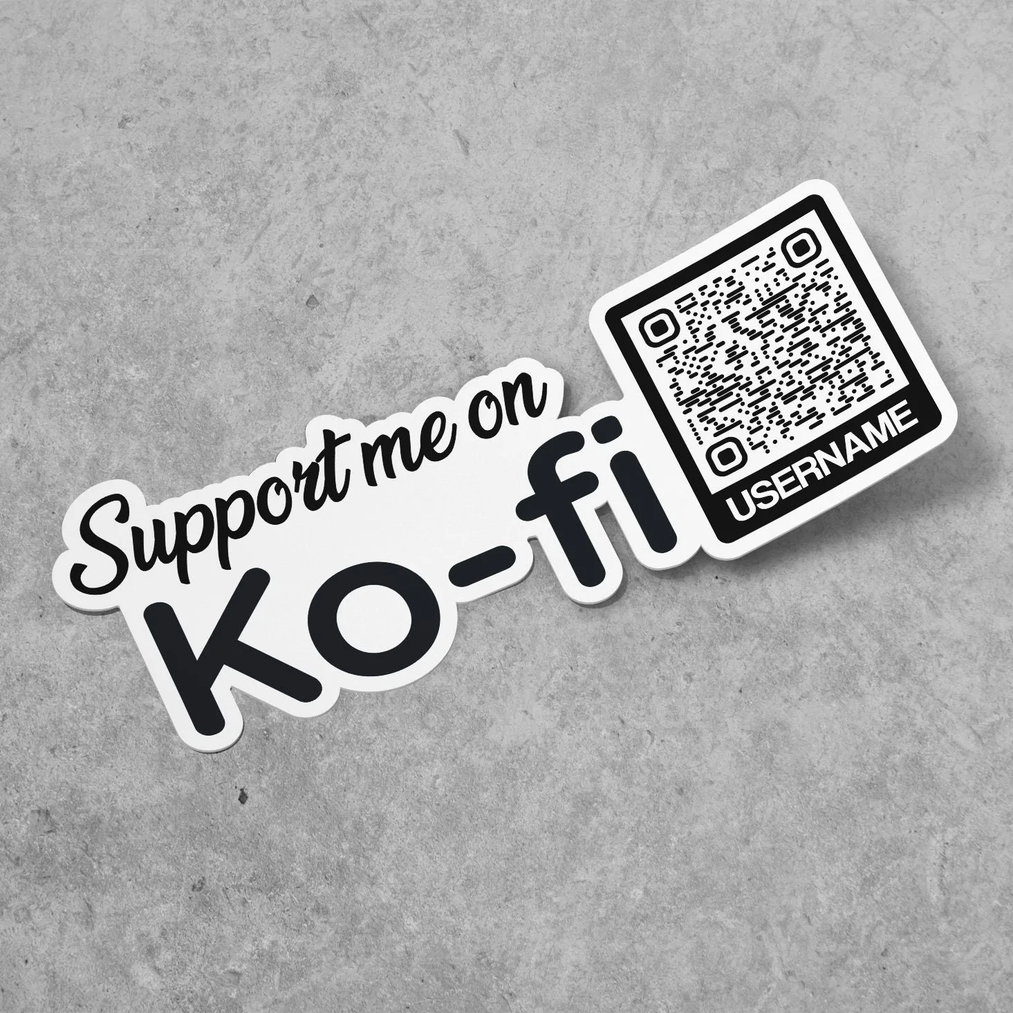Custom Ko-fi Sticker Word QR Code