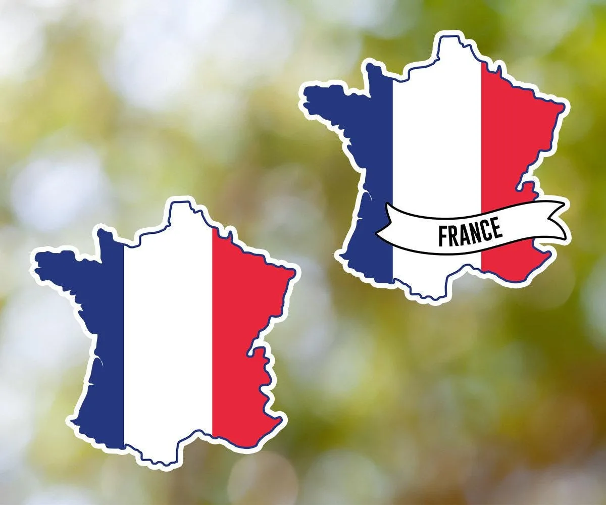 France Country Shaped Sticker
