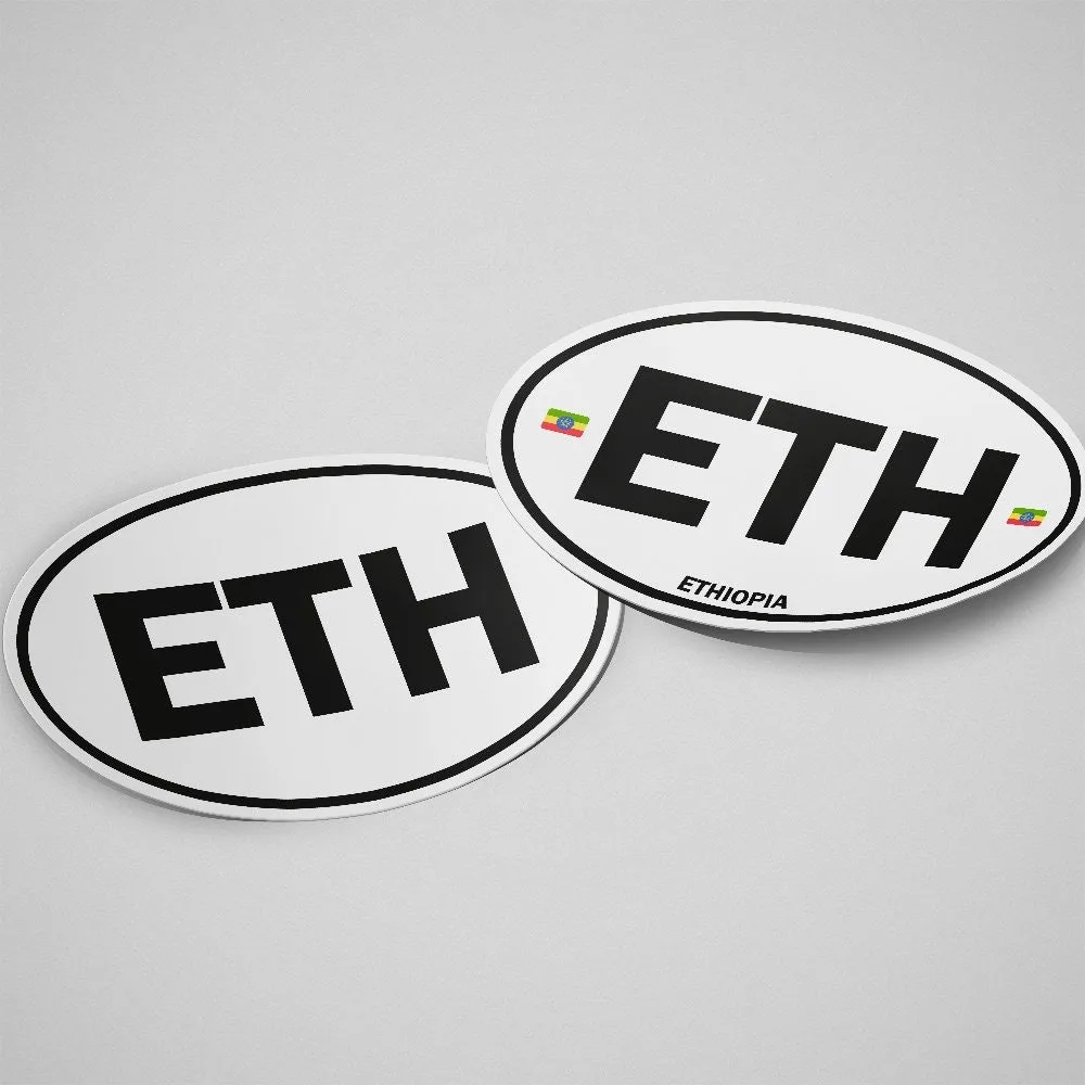 Ethiopia Sticker Oval White