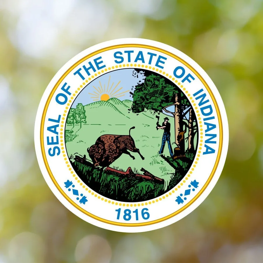 Indiana State Seal Sticker