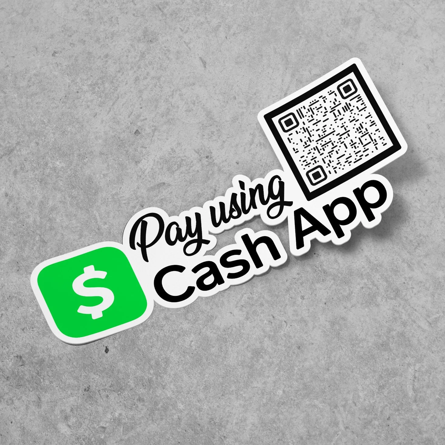 Custom Cash App Sticker Word QR Code
