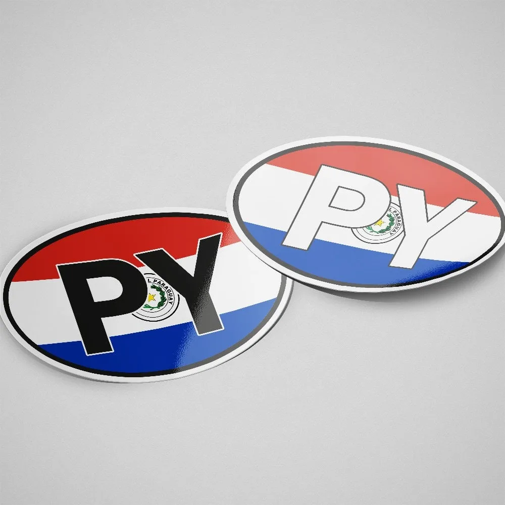 Paraguay Sticker Oval Flag