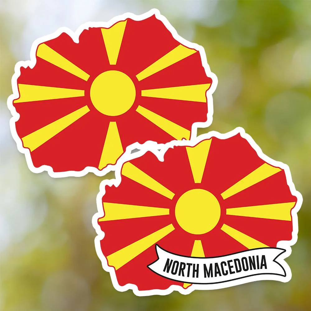 North Macedonia Country Shaped Sticker
