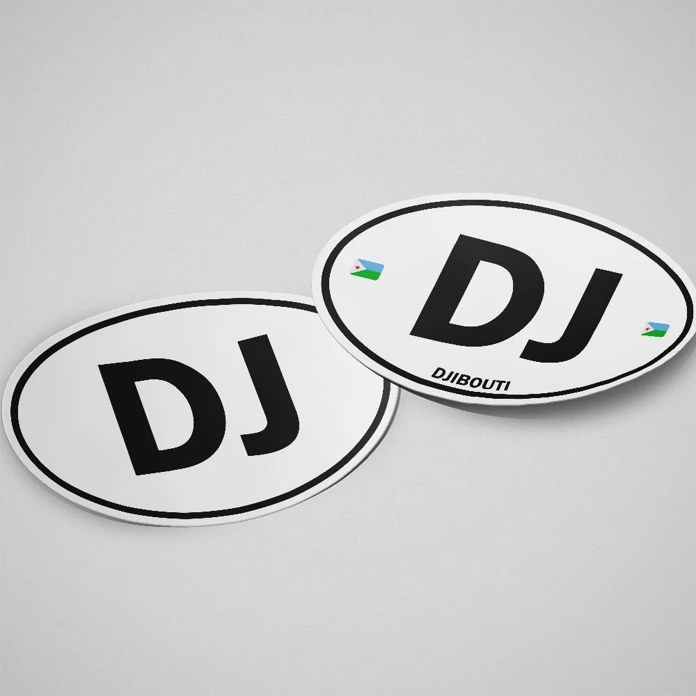 Djibouti Sticker Oval White