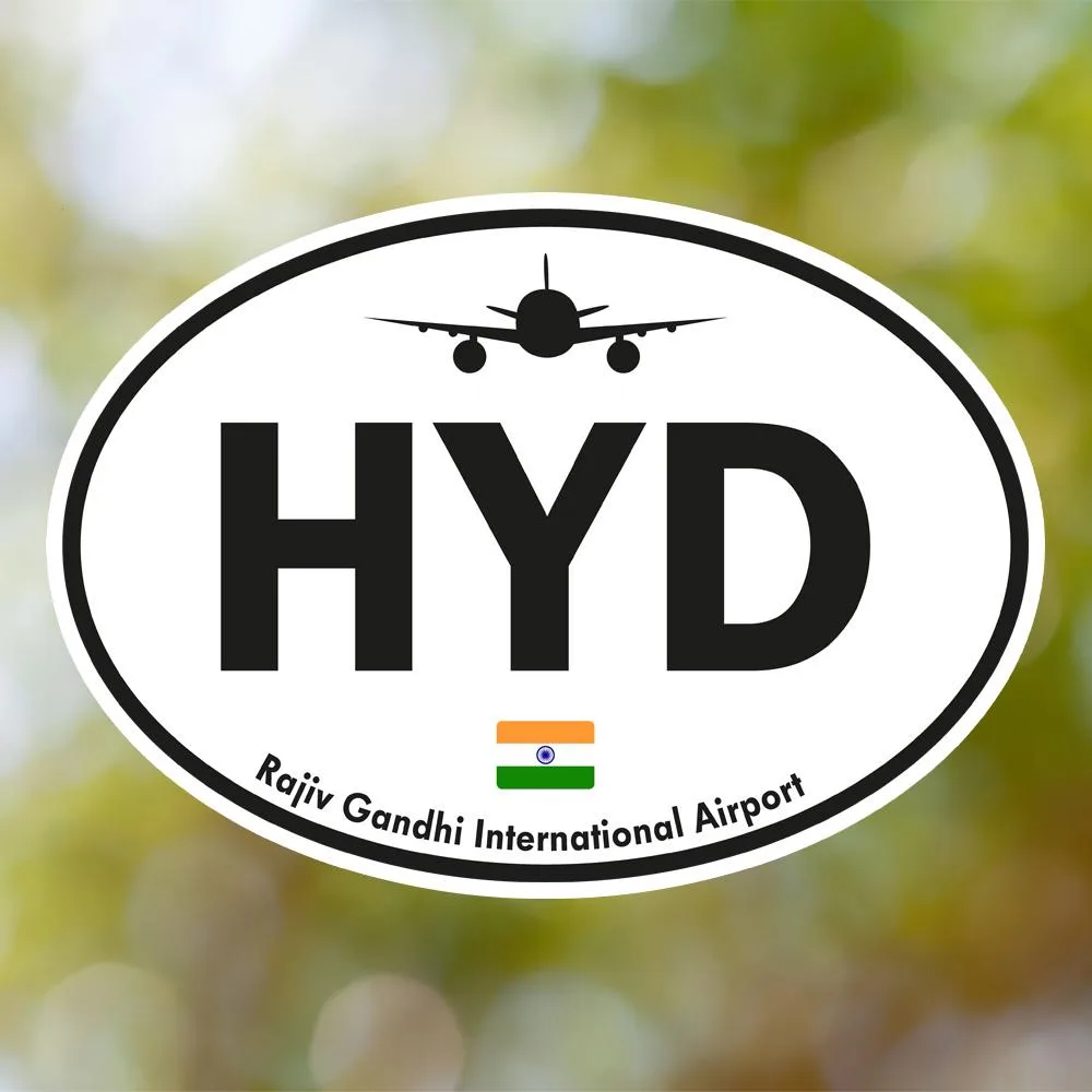 HYD Rajiv Gandhi Airport Sticker (Oval Vintage)