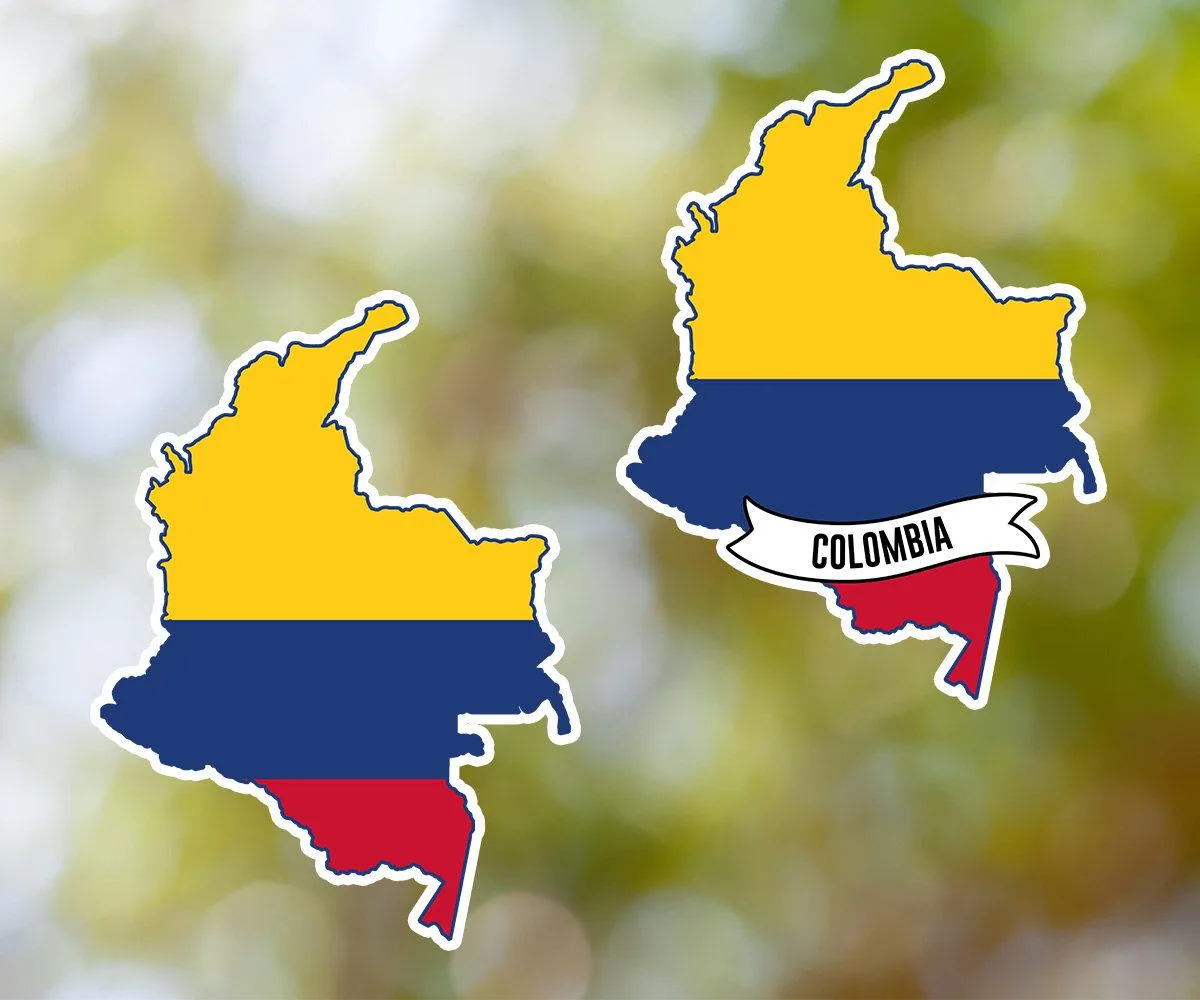 Colombia Country Shaped Sticker