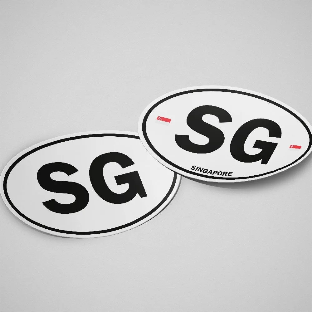 Singapore Sticker Oval White