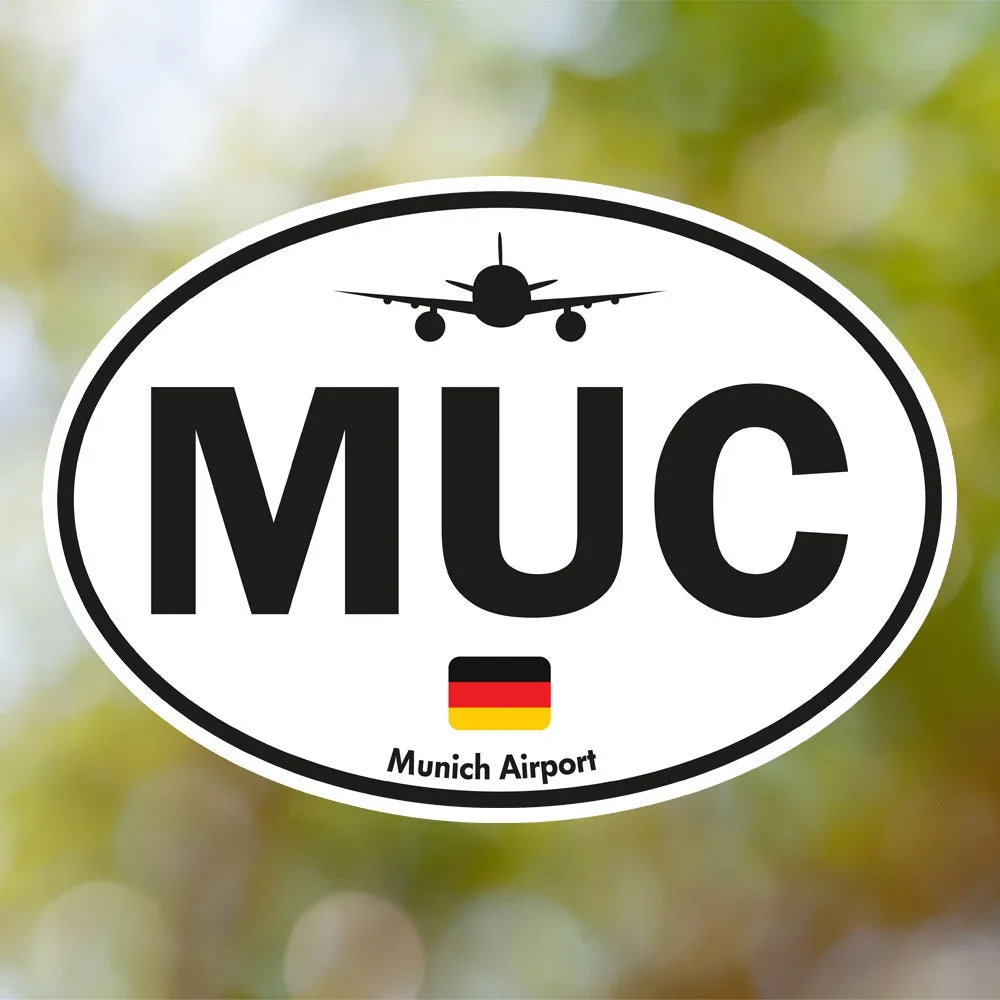 Munich Airport Sticker (Oval Vintage)