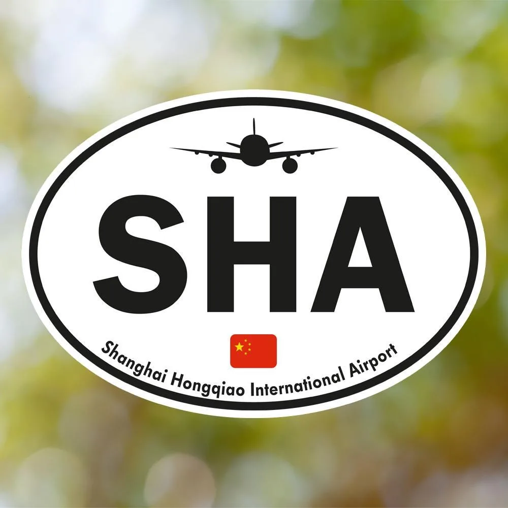 SHA Shanghai Hongqiao Airport Sticker (Oval Vintage)