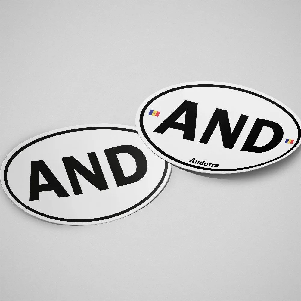 Andorra Sticker Oval White