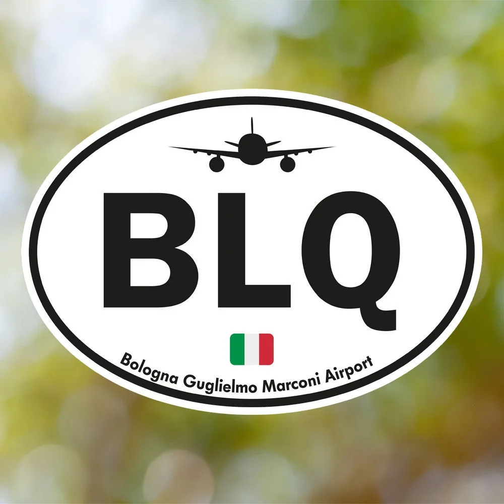 Bologna Airport Sticker (Oval Vintage)