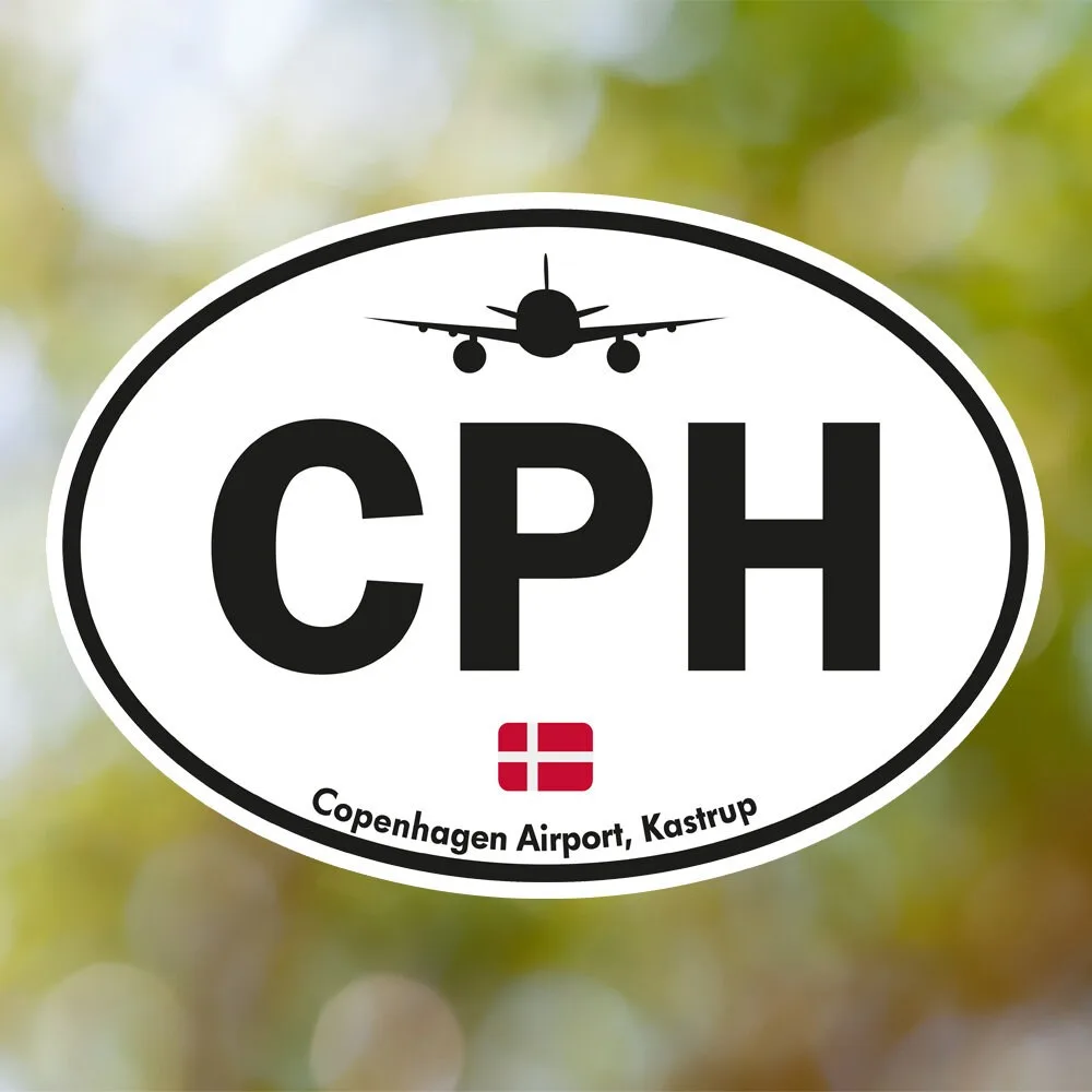 Copenhagen Airport Sticker (Oval Vintage)
