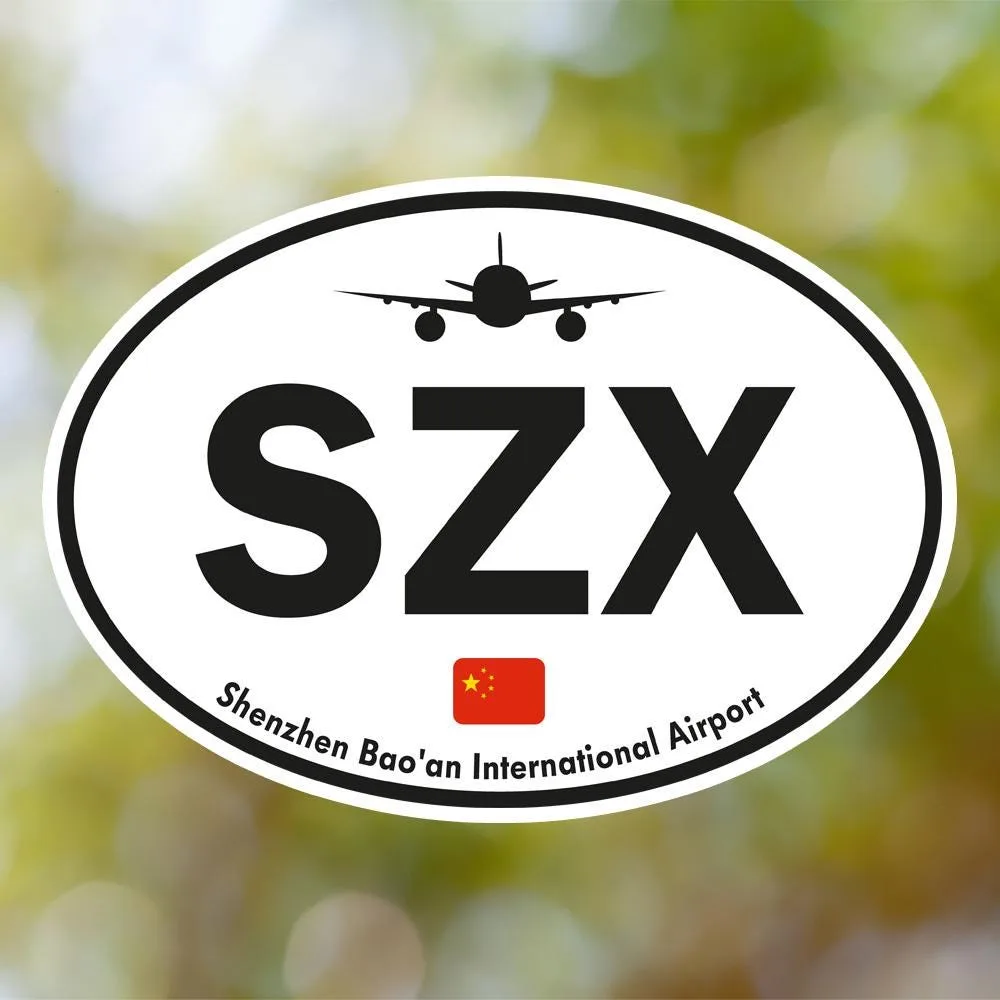 SHA Shenzhen Bao'an Airport Sticker (Oval Vintage)