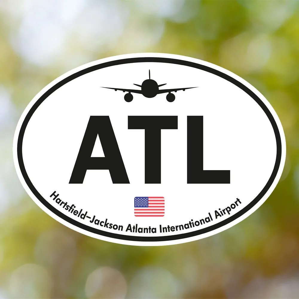 Atlanta Airport Sticker (Oval Vintage)
