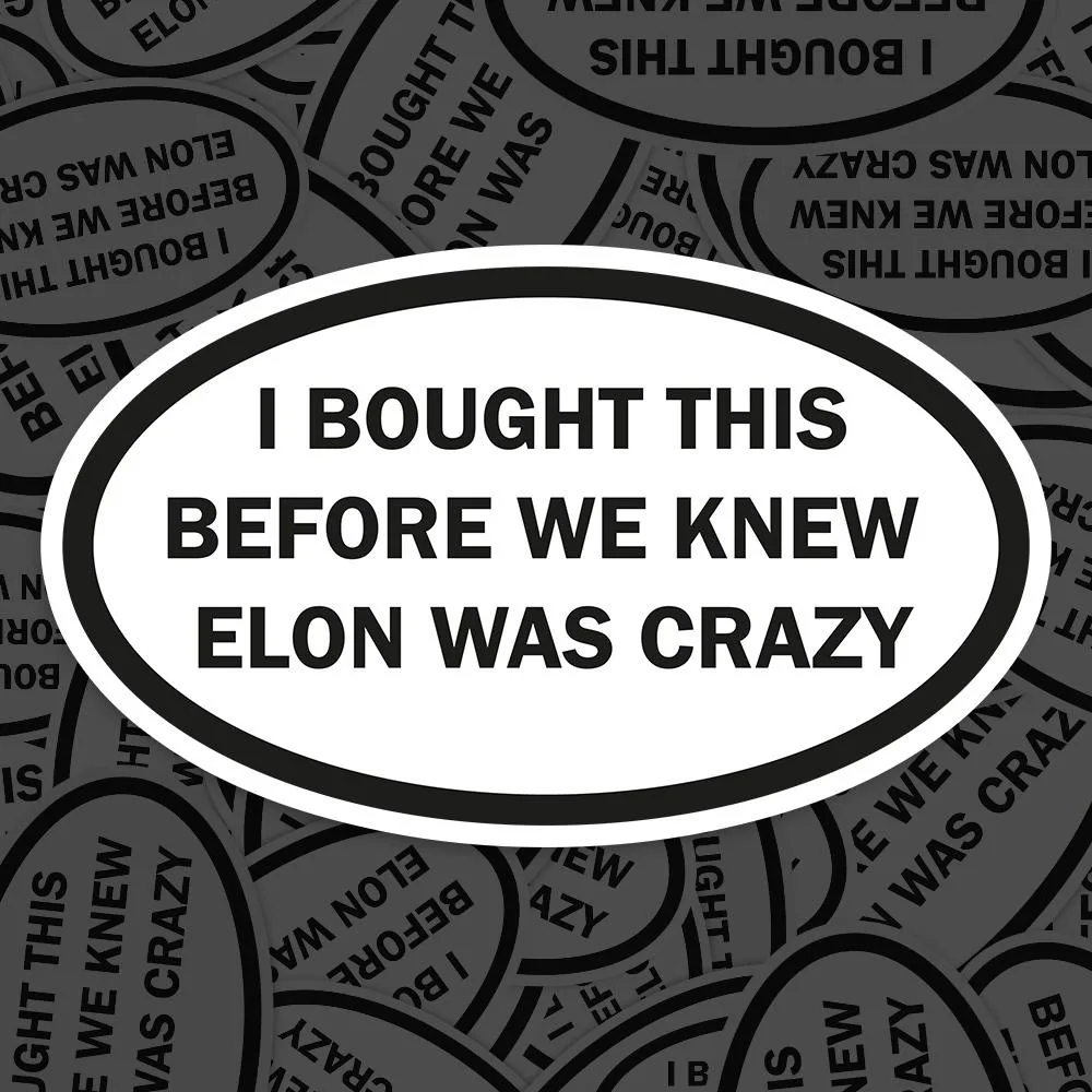 Anti-Elon Tesla Sticker