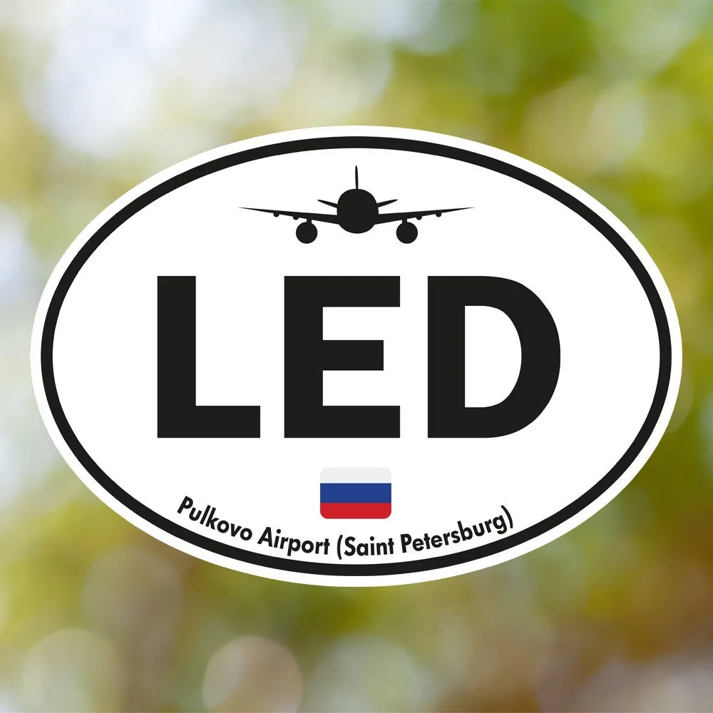 St Petersburg Airport Sticker (Oval Vintage)