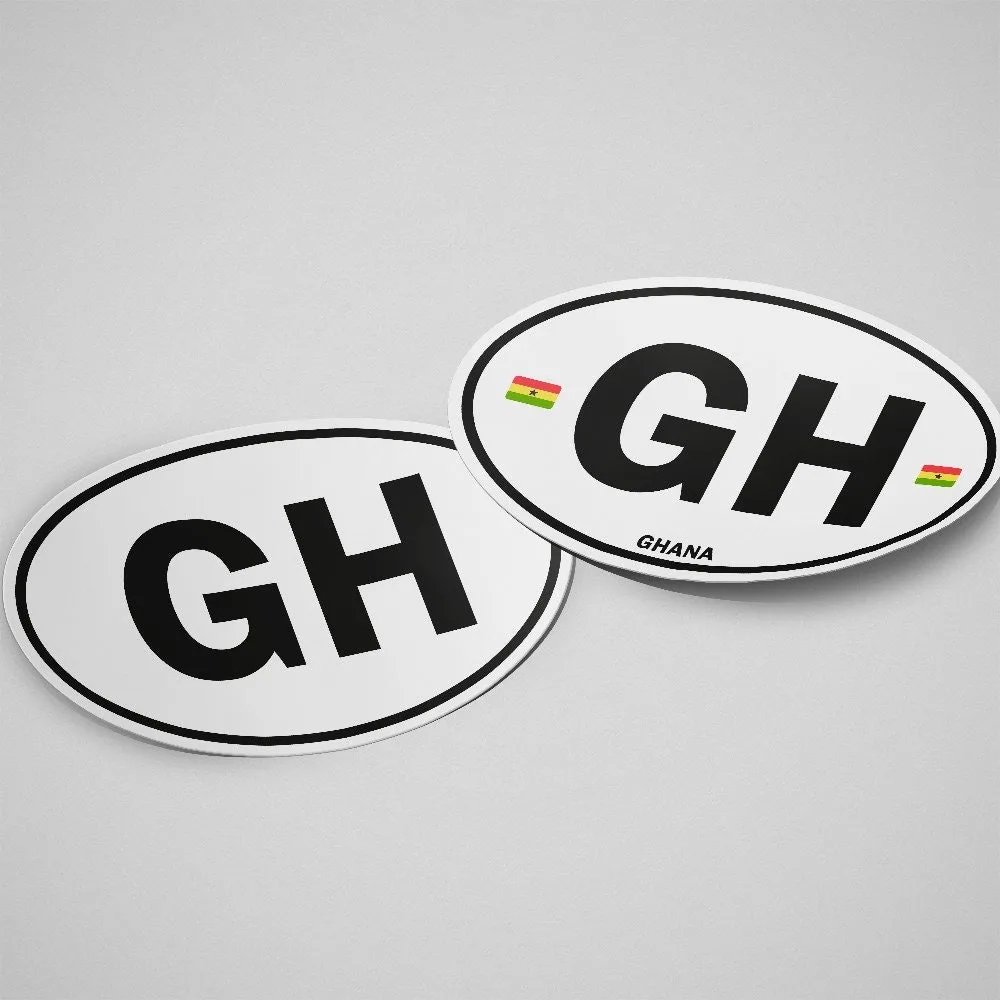 Ghana Sticker Oval White