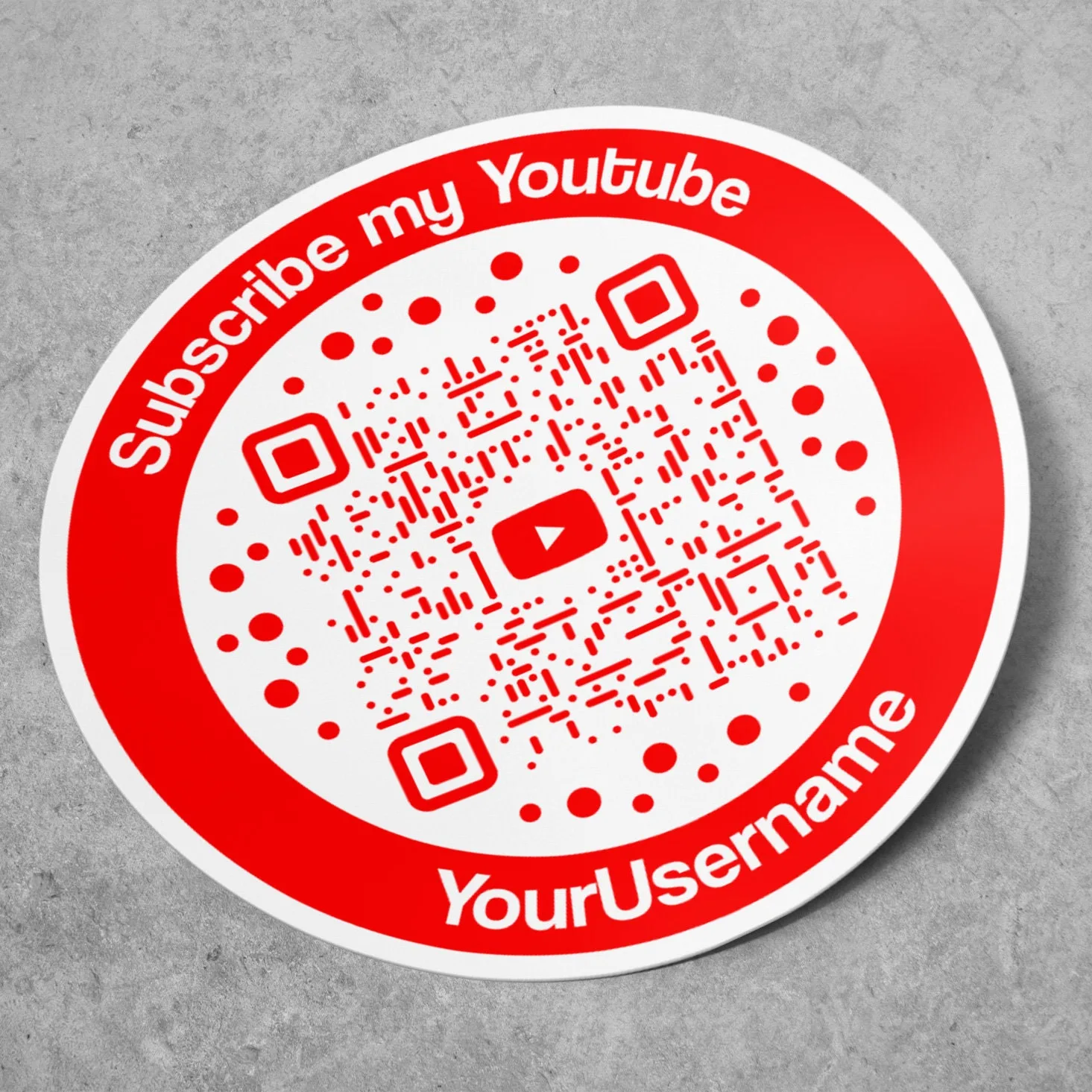 YouTube Circle QR sticker