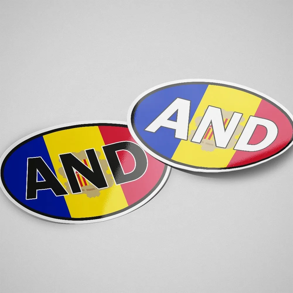 Andorra Sticker Oval Flag