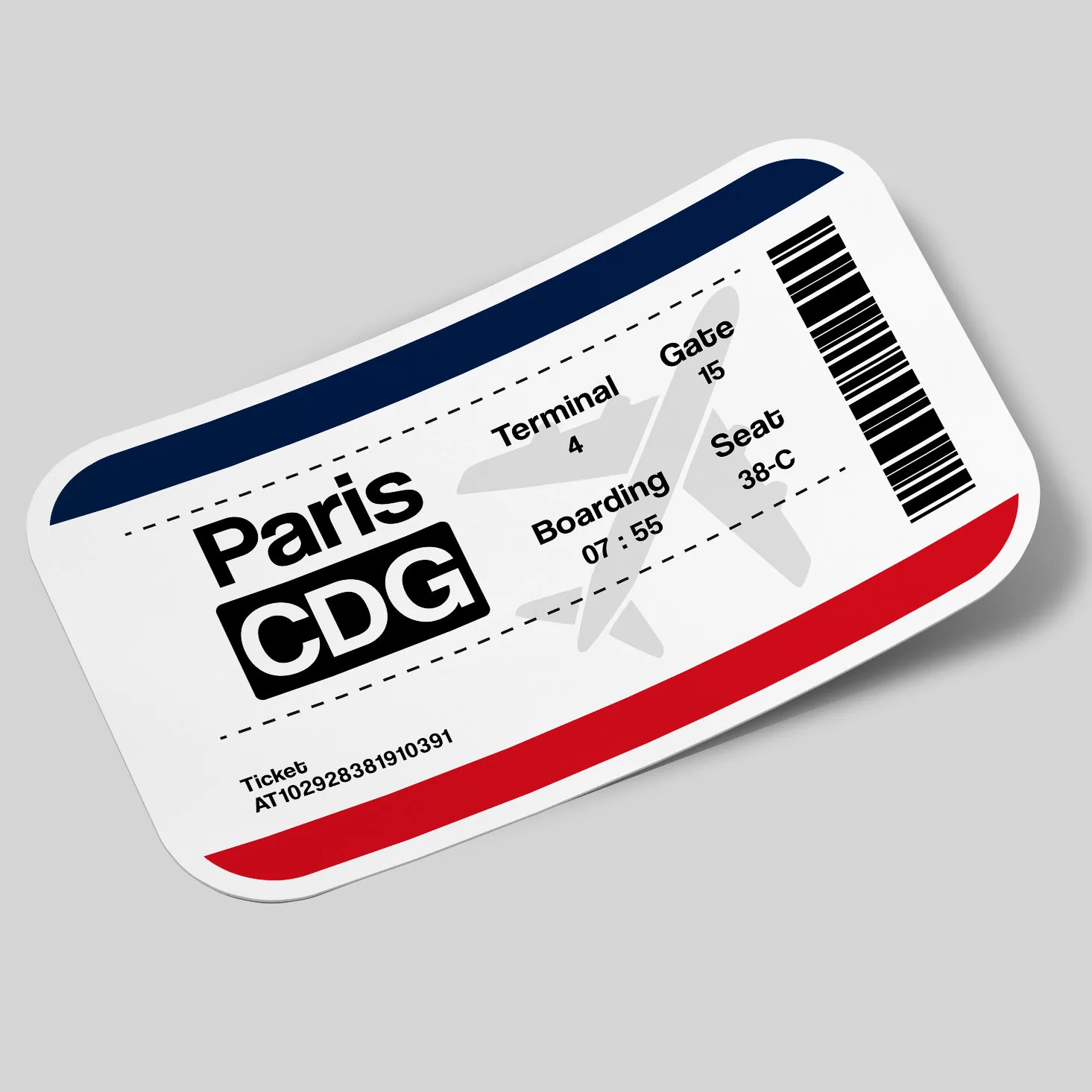 Paris Airport Ticket Sticker