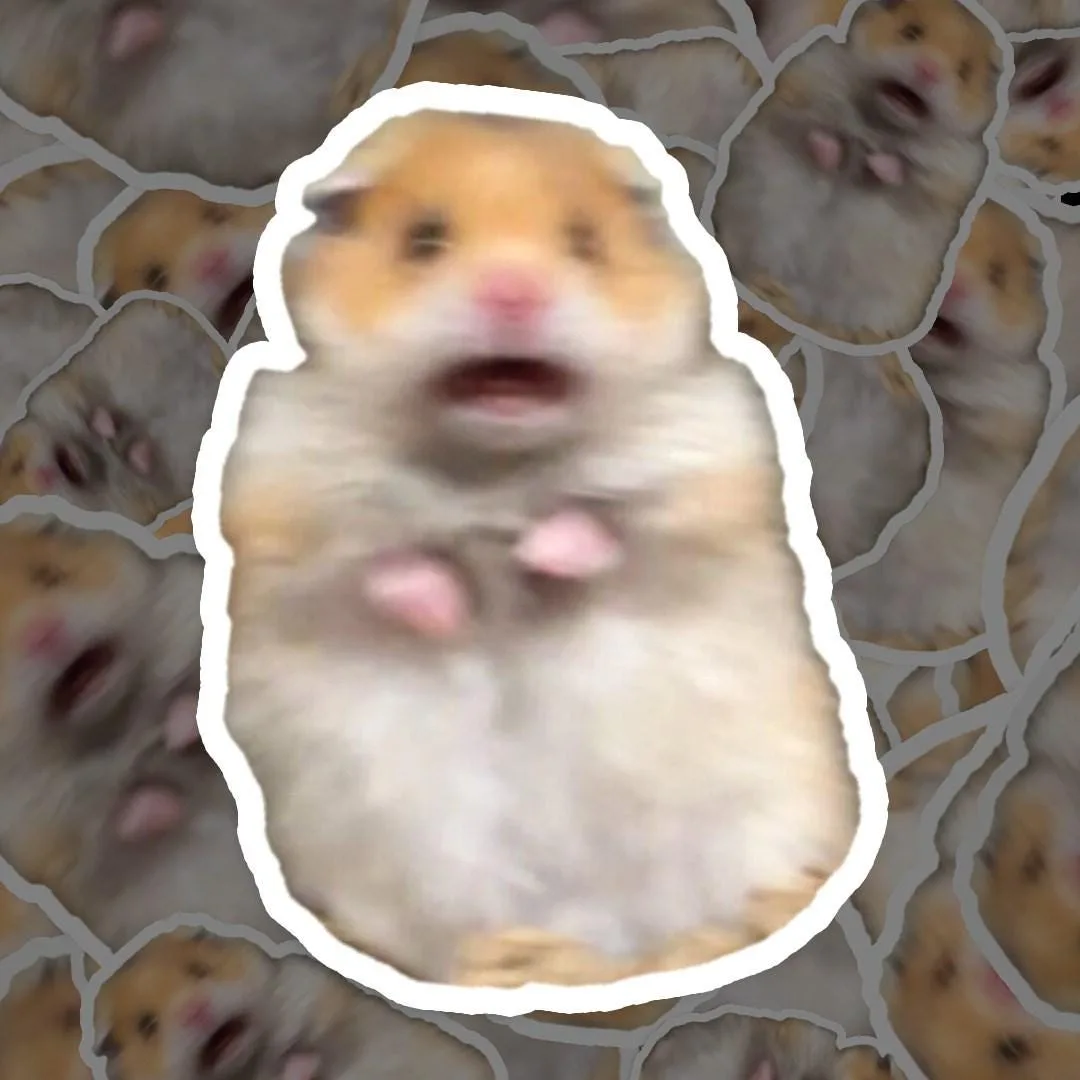 Scared Hamster Sticker