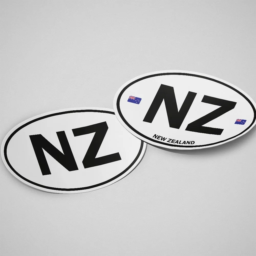 New Zealand Sticker Oval White