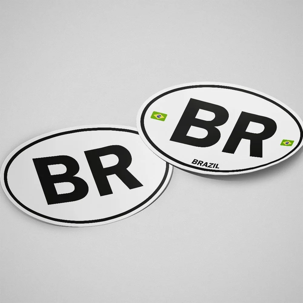 Brazil Sticker Oval White