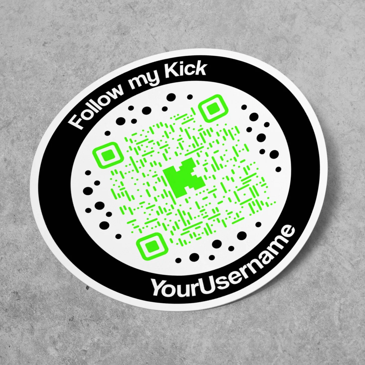 Custom Kick Sticker Circle QR Code