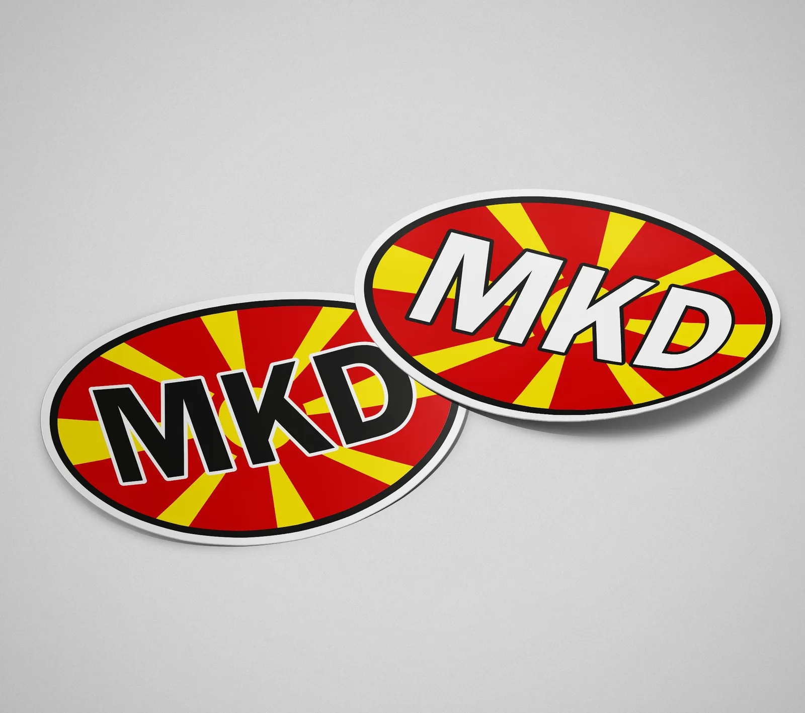 North Macedonia Sticker Oval Flag