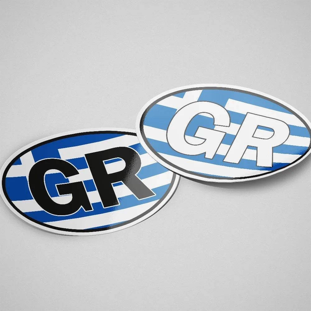 Greece Sticker Oval Flag