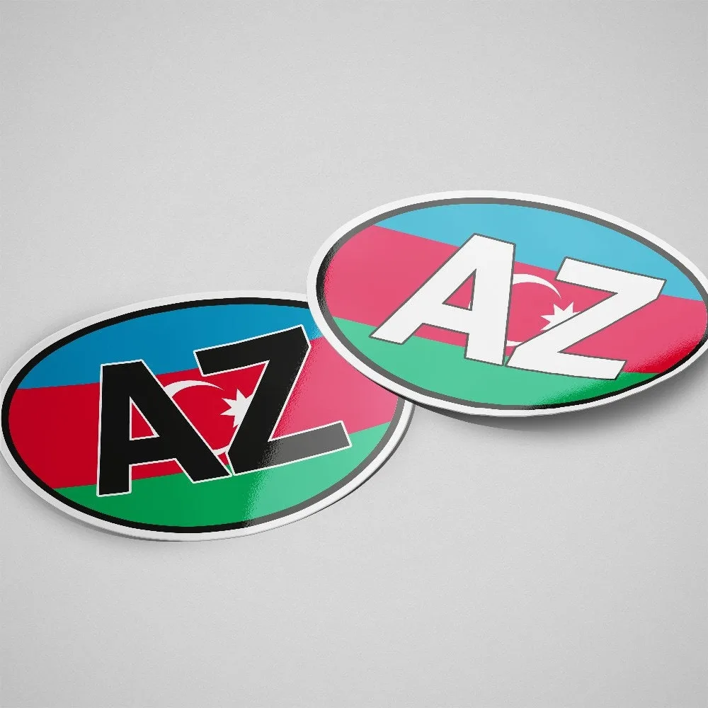 Azerbaijan Sticker Oval Flag
