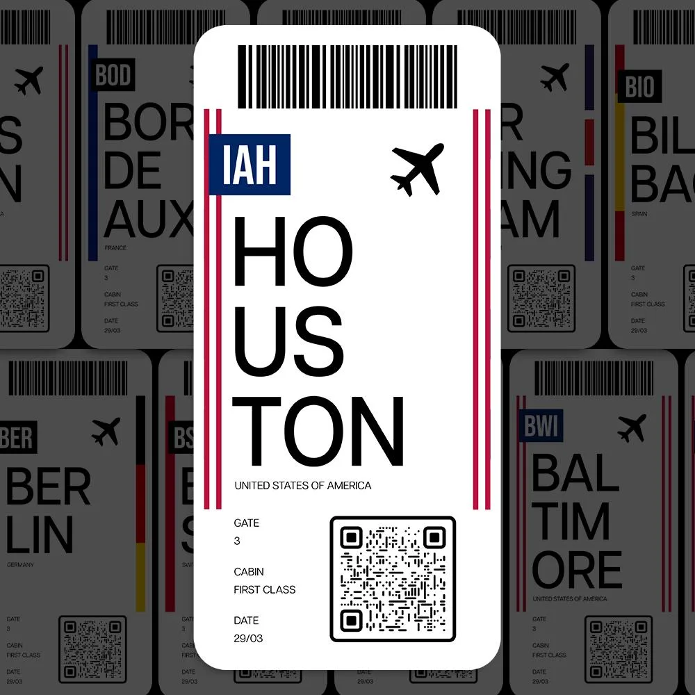 IAH Houston Airport Sticker (Oval Vintage)