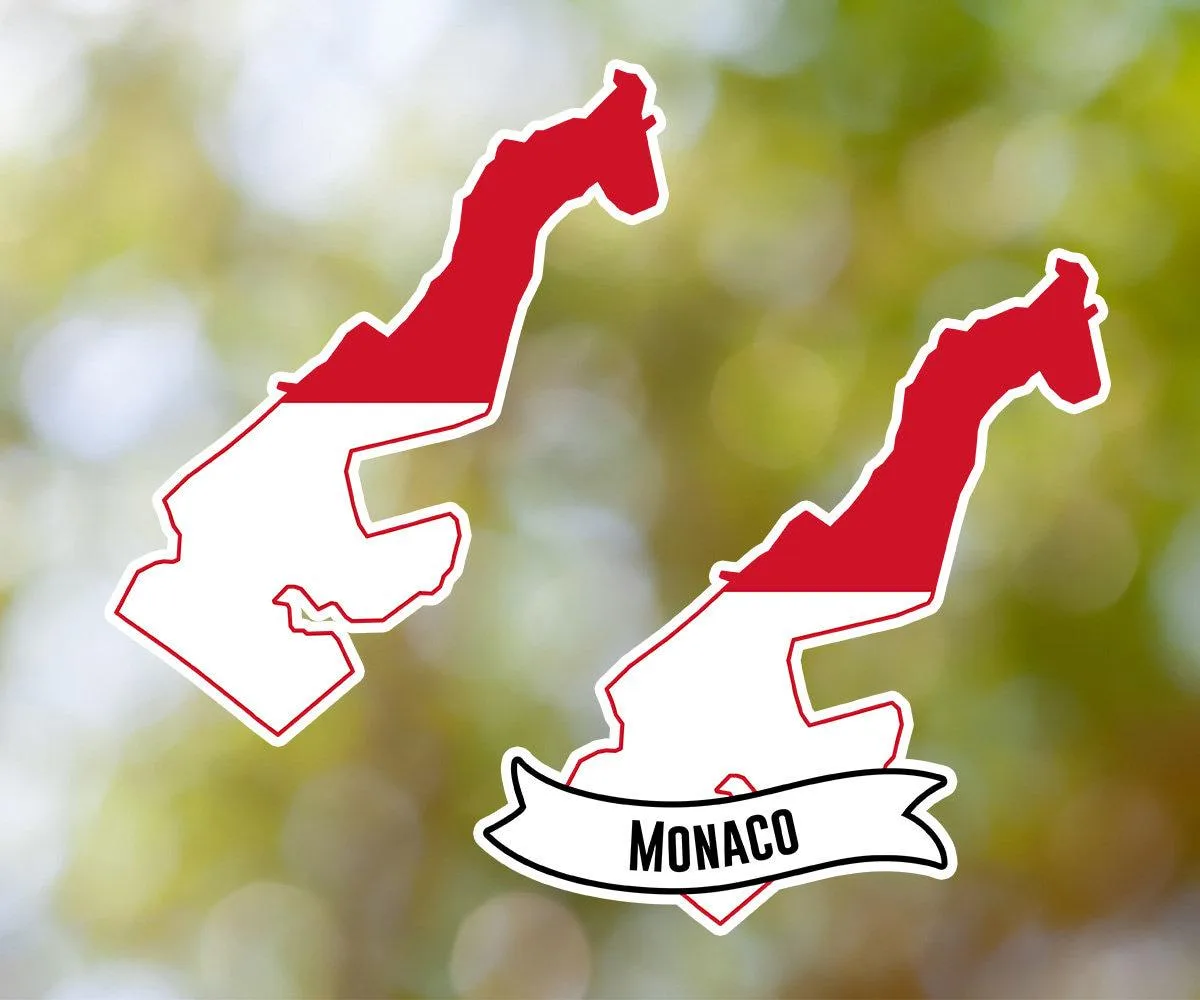 Monaco Country Shaped Sticker