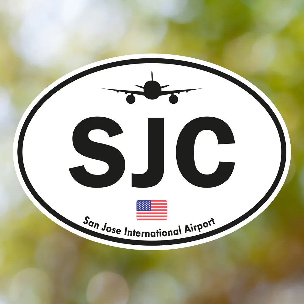 San Jose Airport Sticker (Oval Vintage)