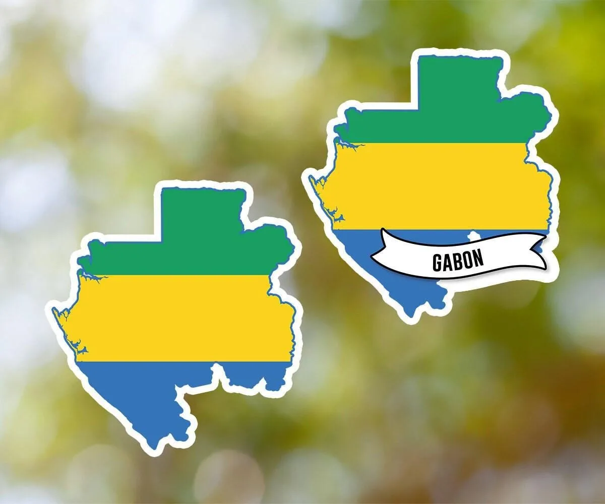 Gabon Country Shaped Sticker