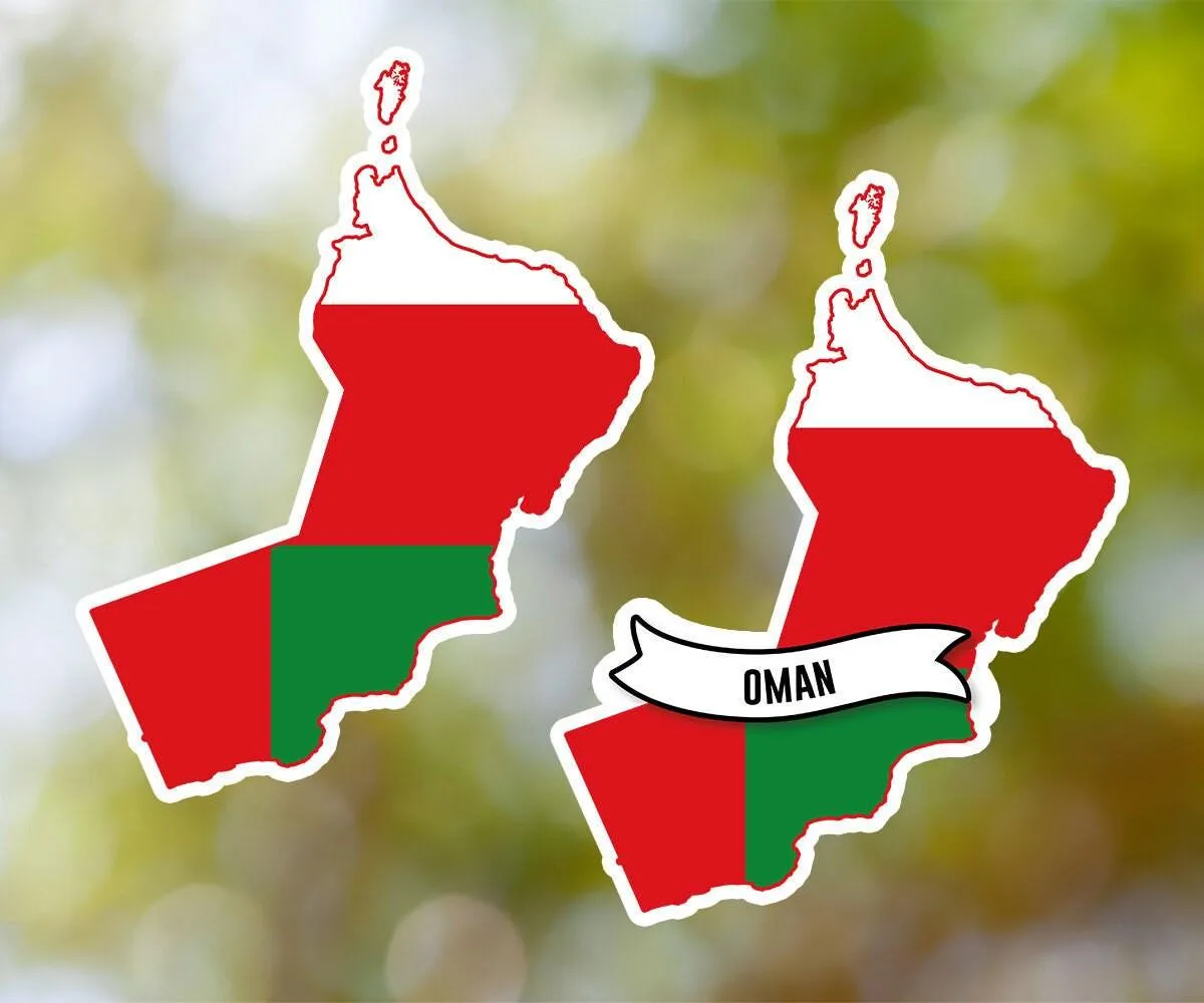 Oman Country Shaped Sticker