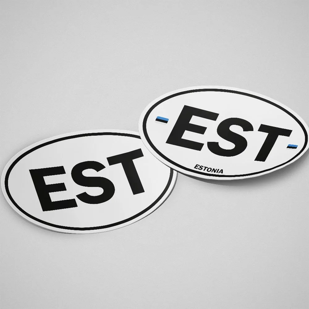 Estonia Sticker Oval White
