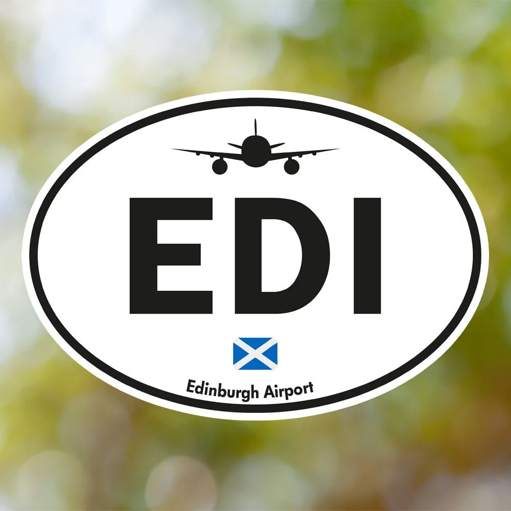 Edinburgh Airport Sticker (Oval Vintage)