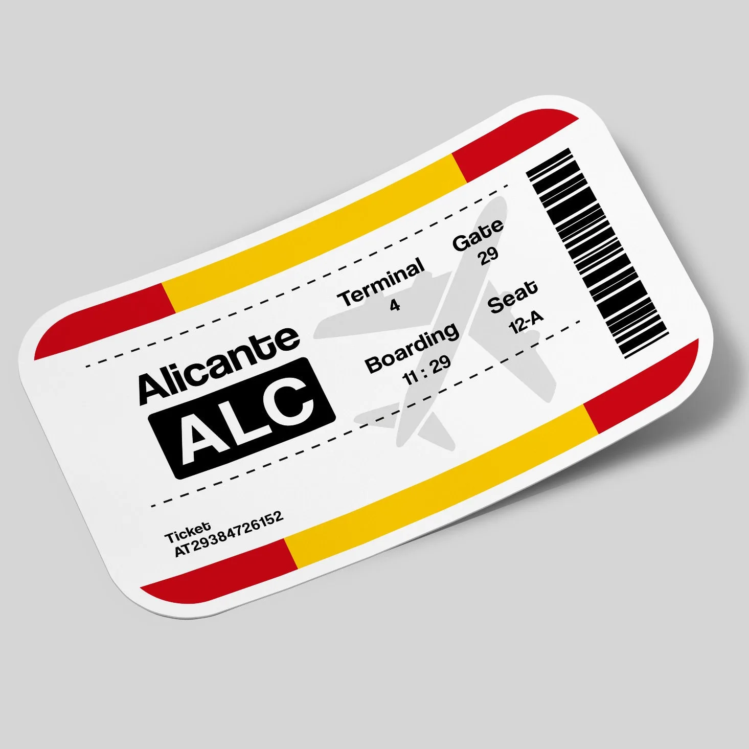 Alicante Airport Ticket Sticker
