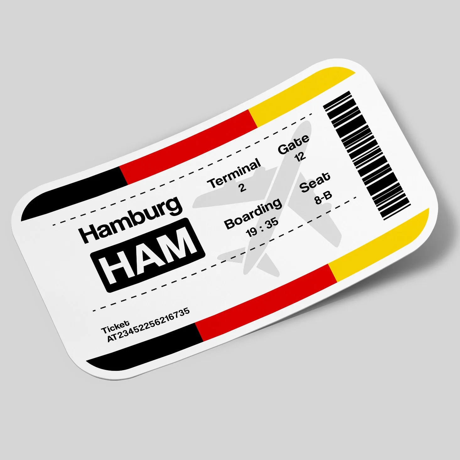 Hamburg Airport Ticket Sticker