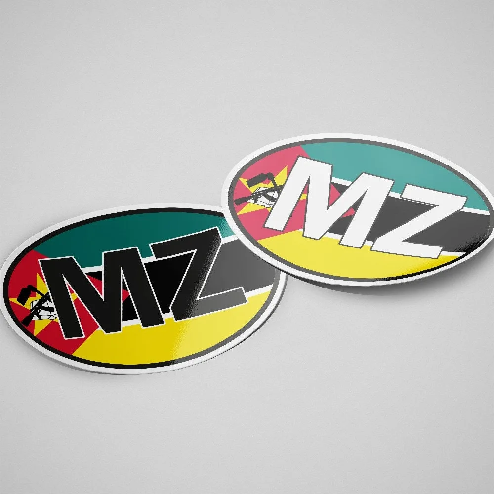Mozambique Sticker Oval Flag