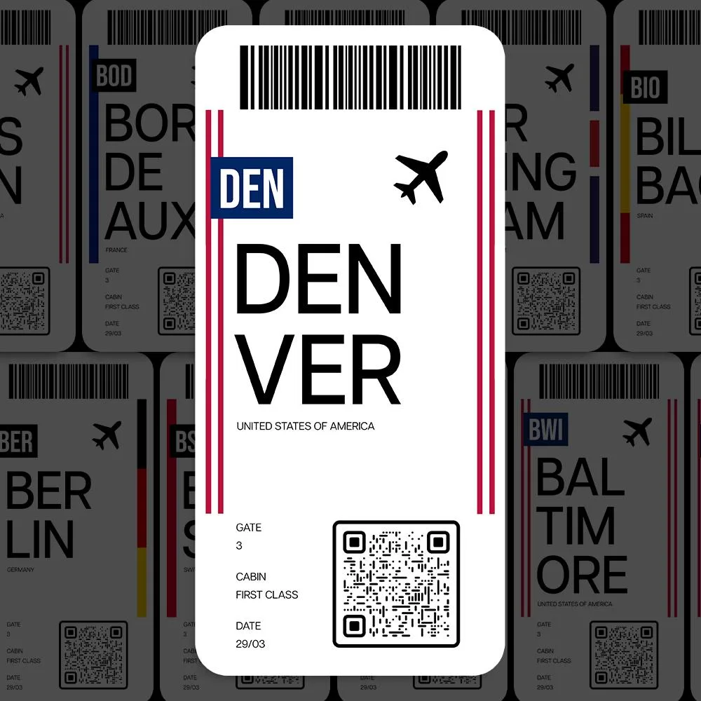 DEN Denver Airport Sticker (Oval Vintage)