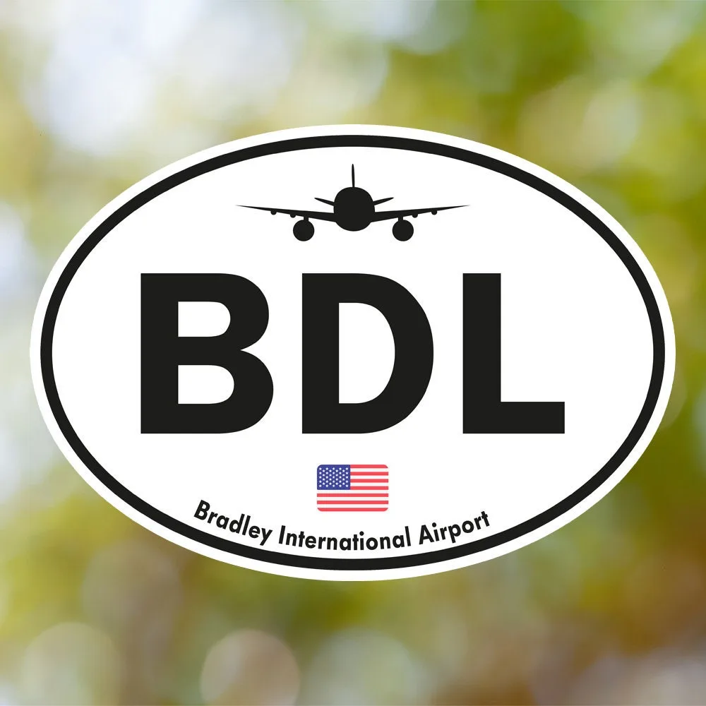 Bradley Airport Sticker (Oval Vintage)