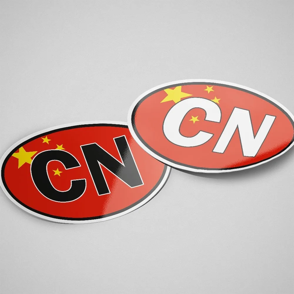 China Sticker Oval Flag