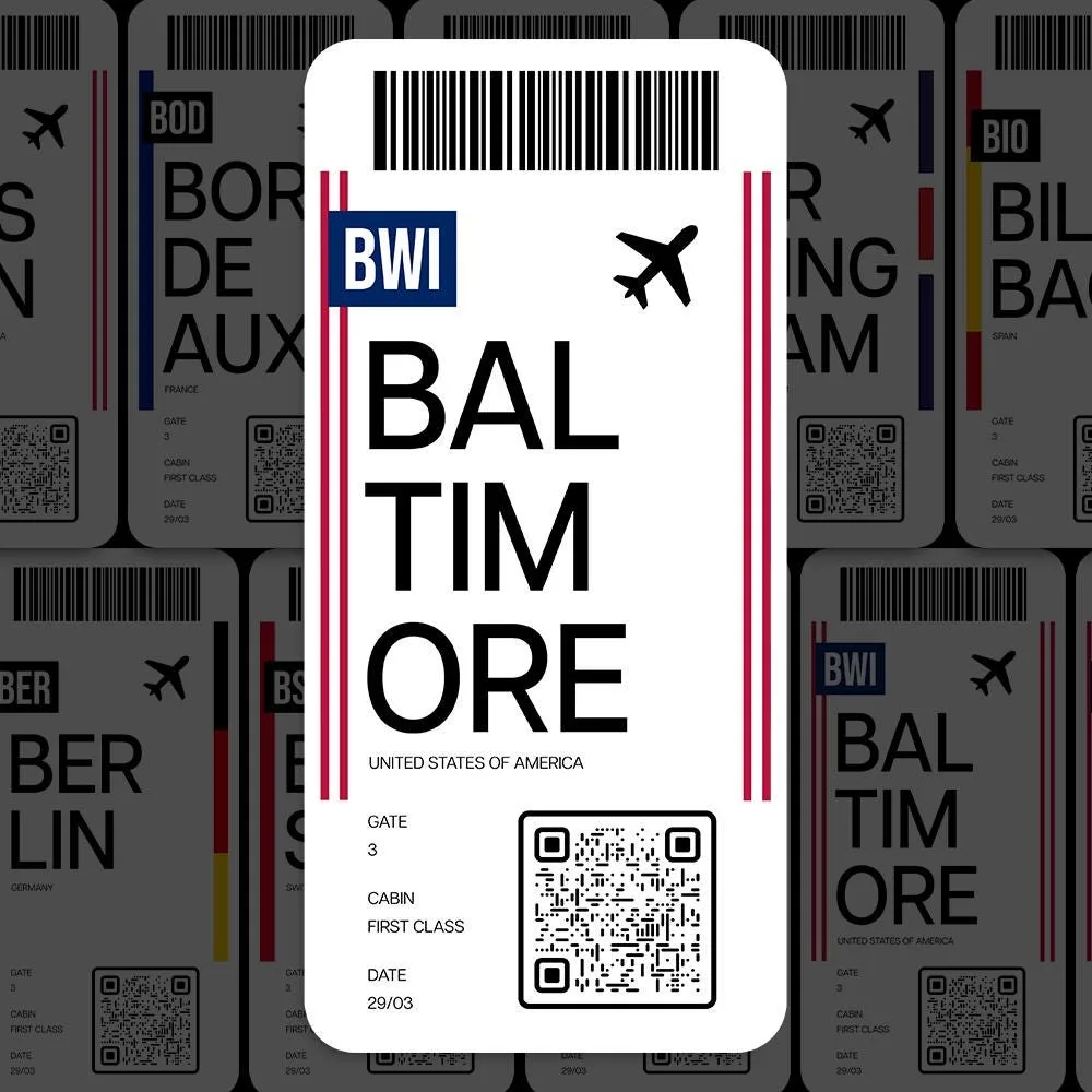 BWI Baltimore Airport Sticker (Oval Vintage)
