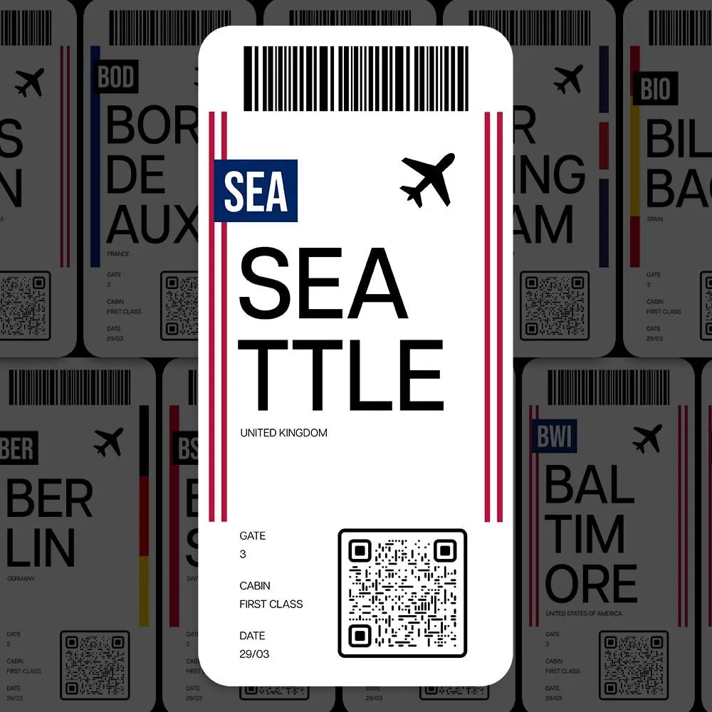 SEA Washington Airport Sticker (Oval Vintage)