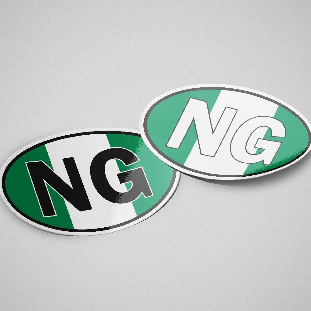 Nigeria Sticker Oval Flag