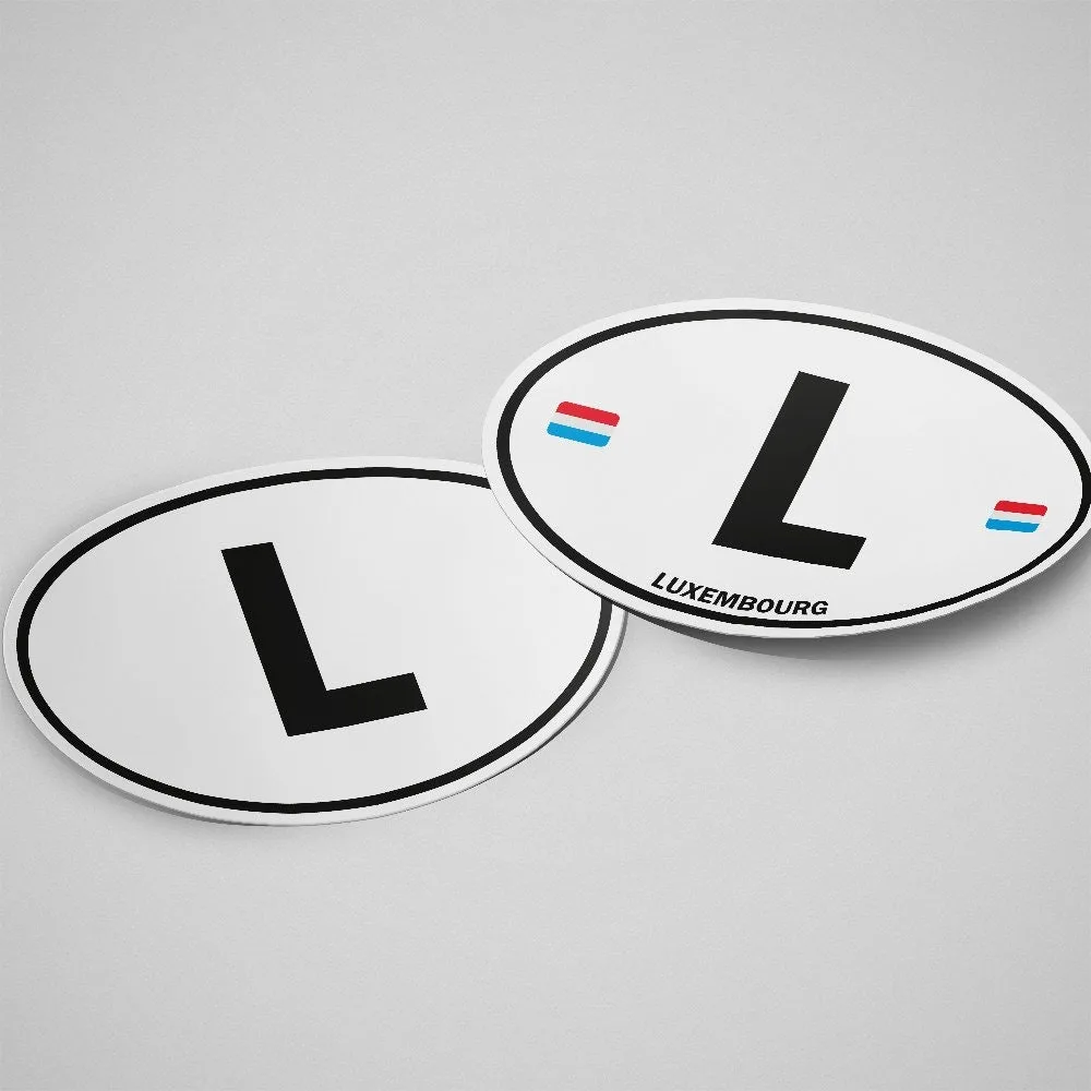 Luxembourg Sticker Oval White