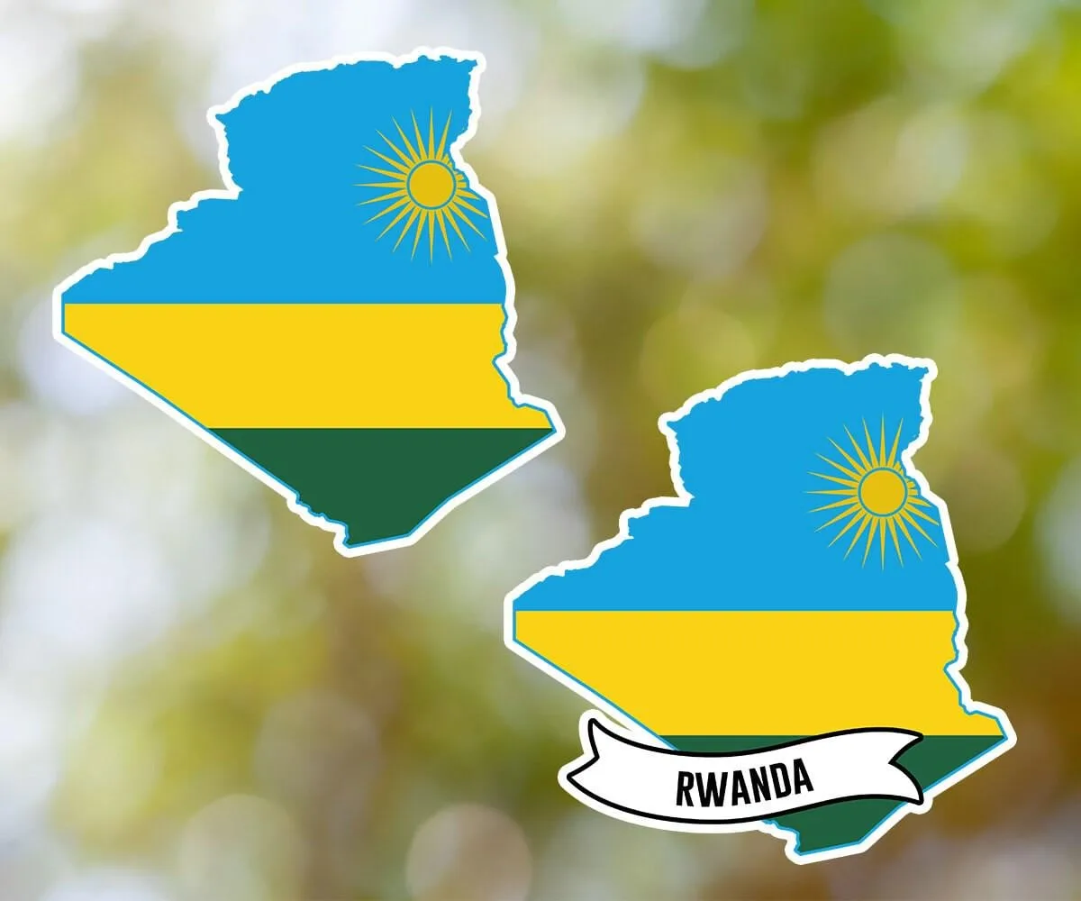 Rwanda Country Shaped Sticker