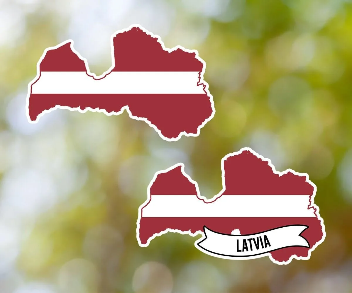 Latvia Country Shaped Sticker